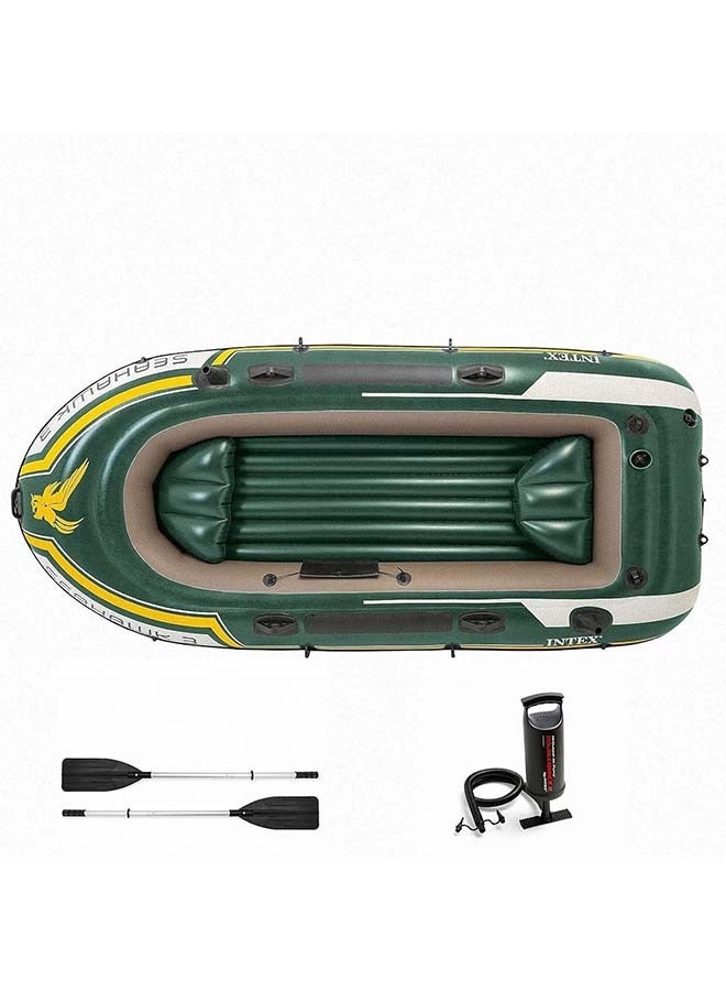 Adult Heavy-Duty Kayak Inflatable Boat, Wear-Resistant Hovercraft for Fishing, Tourism, and Entertainment Small Boats，Seahawk 4 Boat Set