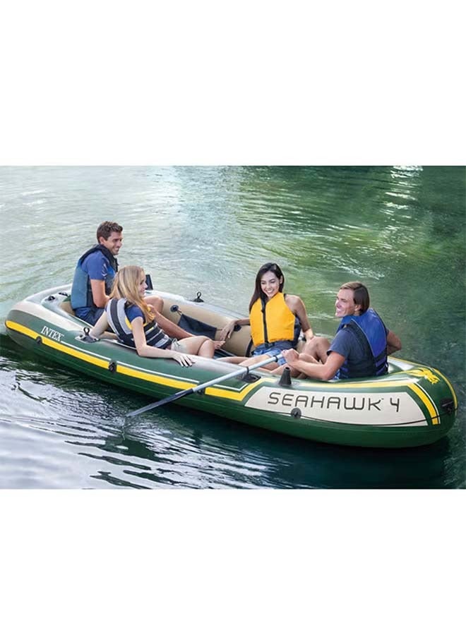 Adult Heavy-Duty Kayak Inflatable Boat, Wear-Resistant Hovercraft for Fishing, Tourism, and Entertainment Small Boats，Seahawk 4 Boat Set