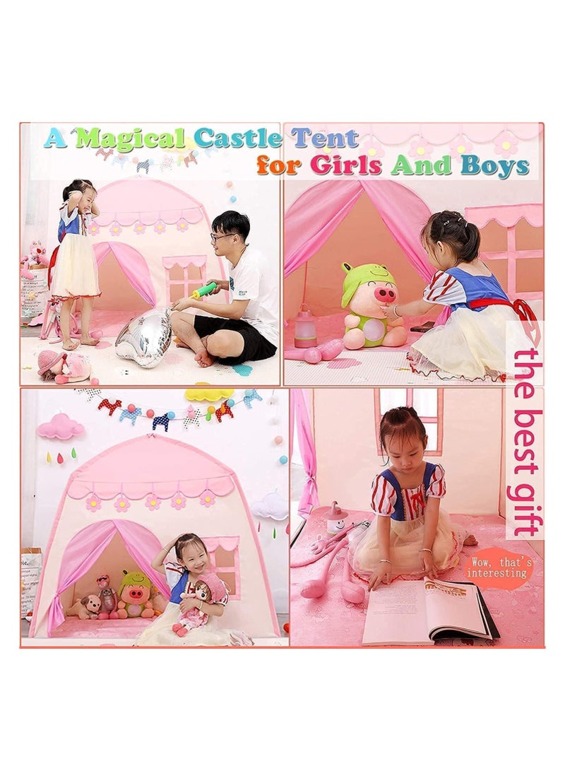 Pink Kids Play Tent for Girls Princess Play Tent Indoor Kid's Room Outdoor