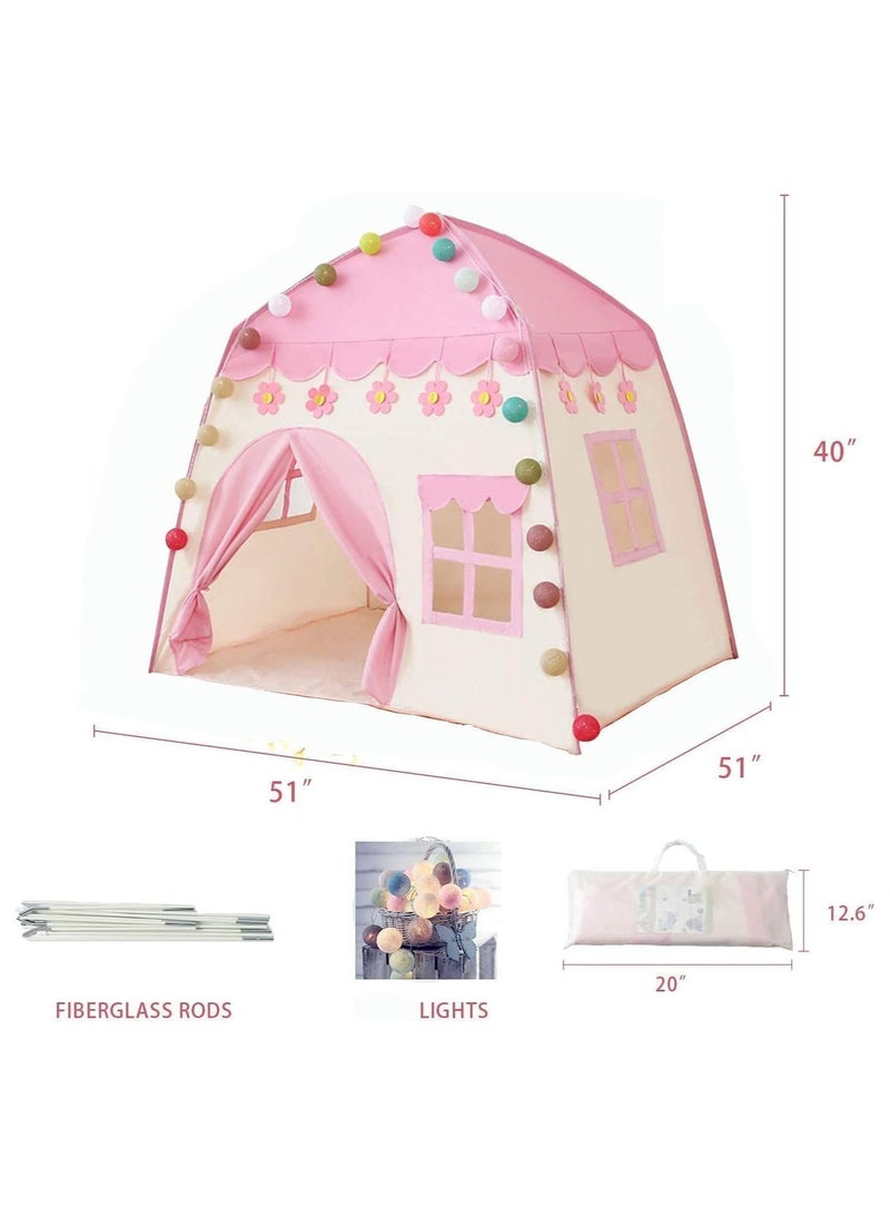 Pink Kids Play Tent for Girls Princess Play Tent Indoor Kid's Room Outdoor