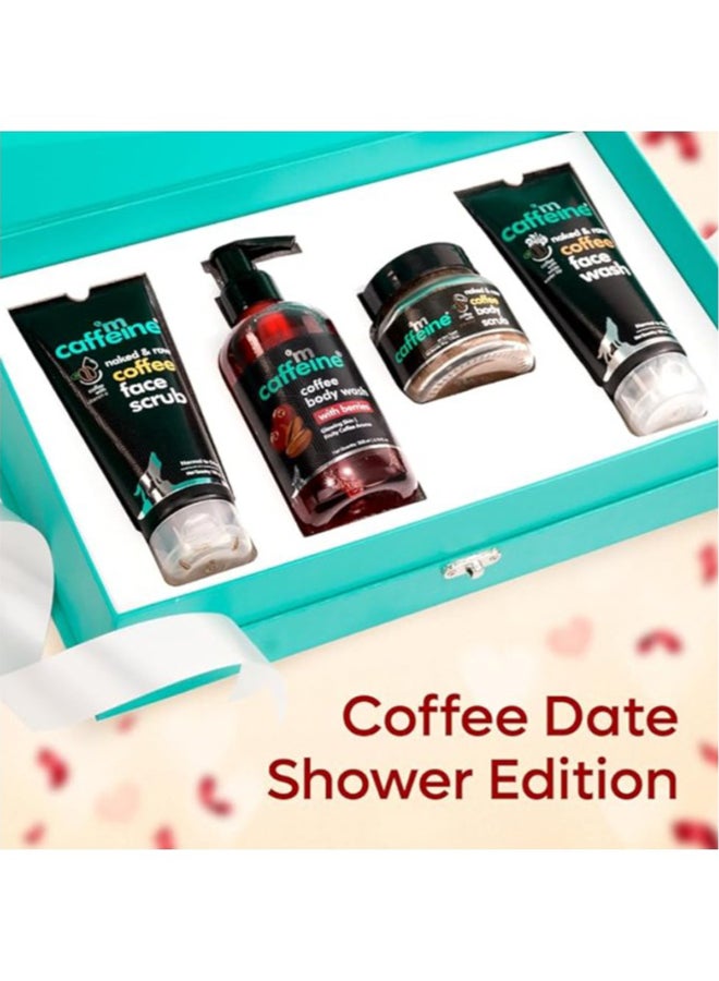 Shower Temptations Gift Set for Women & Men | Luxury Coffee Bath Indulgence in Premium Packaging | Special Unisex Gift Box for Women Wife Husband with Face Wash, Body Wash, Body Scrub & Face
