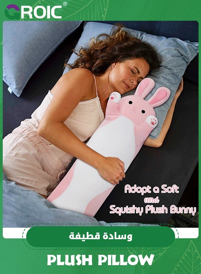 75Cm Long Rabbit Plush Pillow, Bunny Stuffed Animal, Long Squishy Pillow, Sleeping Hugging Pillows, Giant Cony Body Pillow, Beloved Gifts,Stuffed Animal Toy