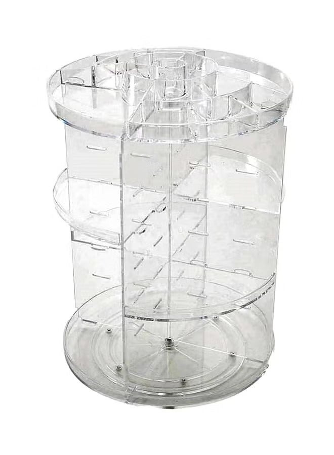 Makeup organizer, 360 degree rotating adjustable cosmetic storage display case with 8 layers large capacity - Clear