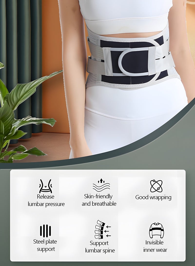 Lumbar Support Belt Lumbosacral Back Brace,Breathable Back Support Belt, Lower Back Pain Relief Warmer Stretcher for Herniated Disc, Sciatica, Scoliosis(L)