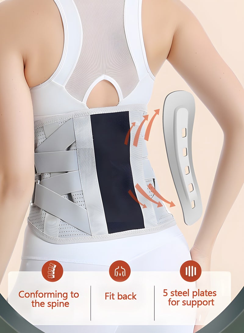 Lumbar Support Belt Lumbosacral Back Brace,Breathable Back Support Belt, Lower Back Pain Relief Warmer Stretcher for Herniated Disc, Sciatica, Scoliosis(L)