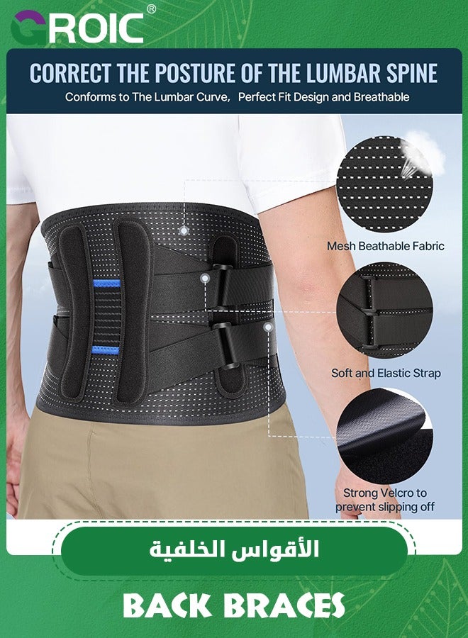 Back Brace for Lower Back Pain, Lumbar Belt Support for Men and Women, Lower Back Pain Relief Herniated Disc Sacral Belt, Ideal for Lifting Working Sports Medium, Large