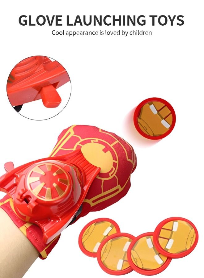 Superhero Launcher Toy Set, Ironrman Costume Set，Superhero Costume Set, Superhero Cape and LED Mask,  Launcher Toy Gift for Kids