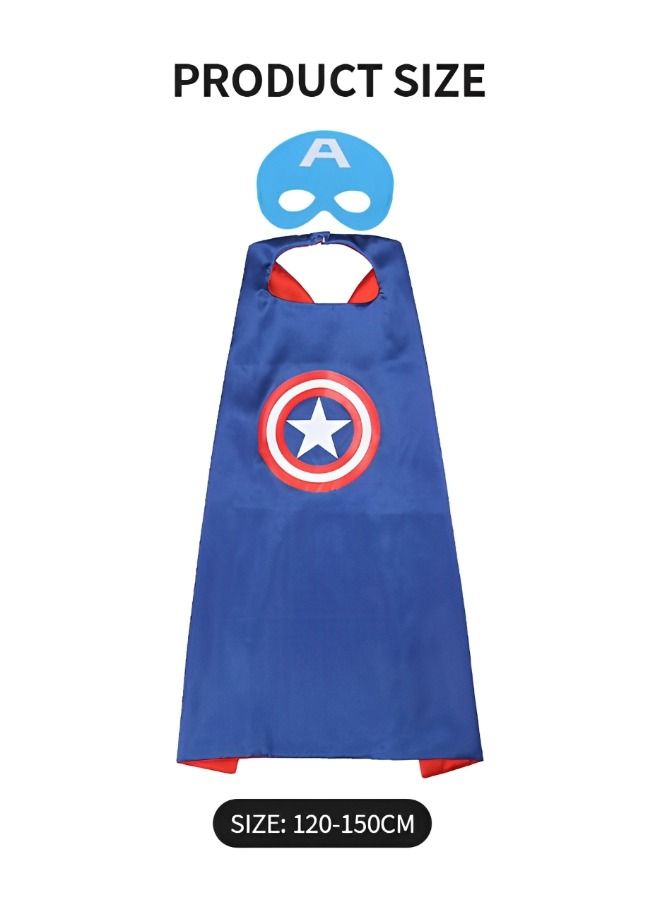 Superhero Launcher Toy Set, Captain America Costume Set, Superhero Costume Set, Superhero Cape and LED Mask,  Launcher Toy Gift for Kids