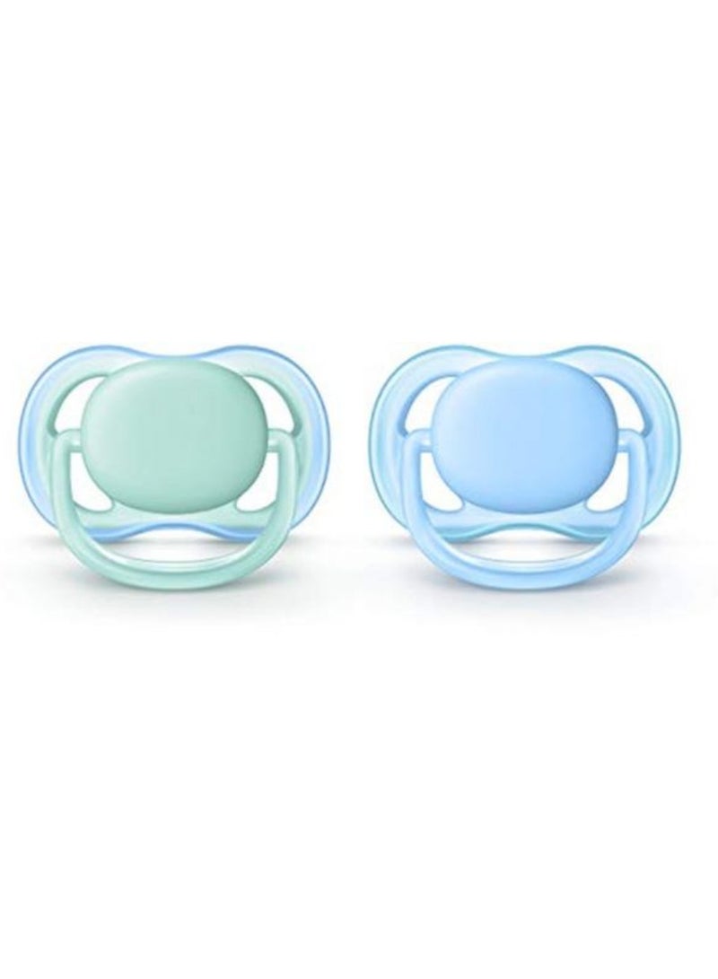 2-Piece Ultra Air Night Soft Pacifier Set Blue