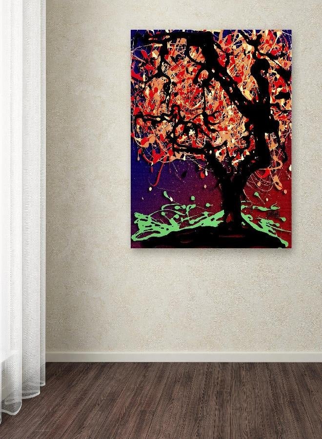 Fall Red Tree Artwork by Roderick Stevens, 24 x 24