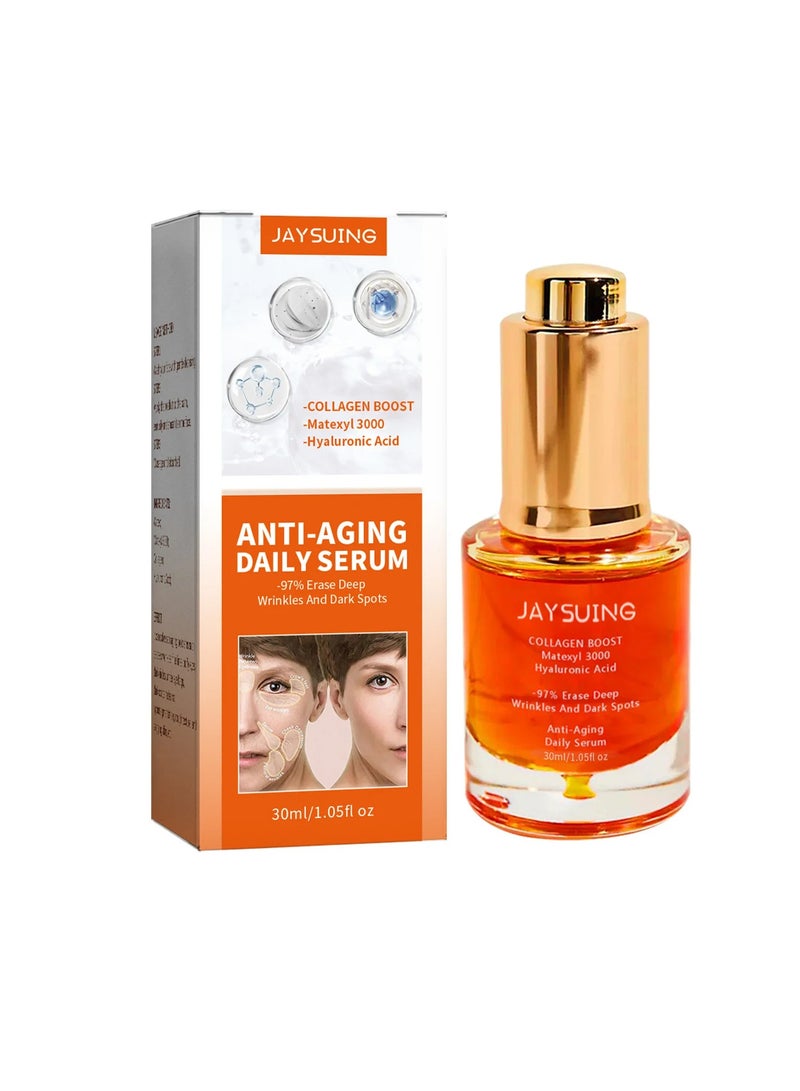 Collagen Boost Anti Aging Serum, Fast Absorbing Wrinkles Removal Face Serum, Lifting Firming Fade Fine Lines Anti Aging Essence, Moisturizing Brightening Serum For Face Wrinkles Brightening Skin