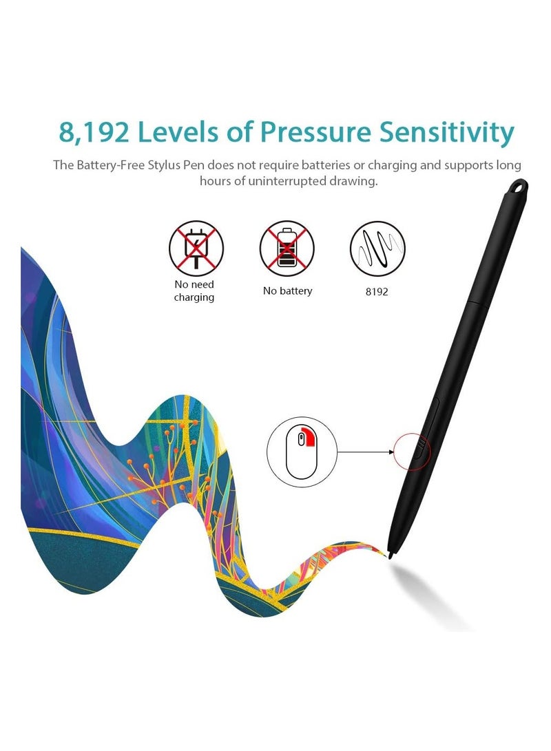 G960S Graphics Drawing Tablet | Includes Stylus, 8192 Levels of Pressure Sensitivity, Tilt Support (60°) | 9 x 6 Inches