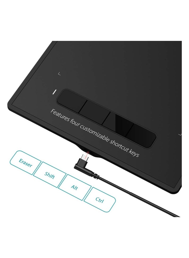 G960S Graphics Drawing Tablet | Includes Stylus, 8192 Levels of Pressure Sensitivity, Tilt Support (60°) | 9 x 6 Inches