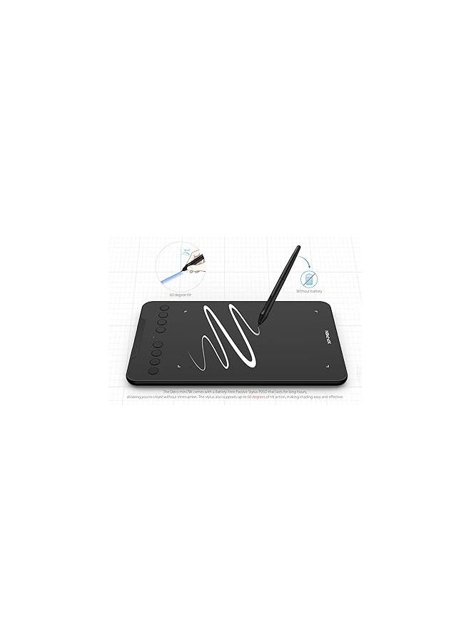 Portable Graphic Drawing Tablet with Passive Stylus Supports Windows