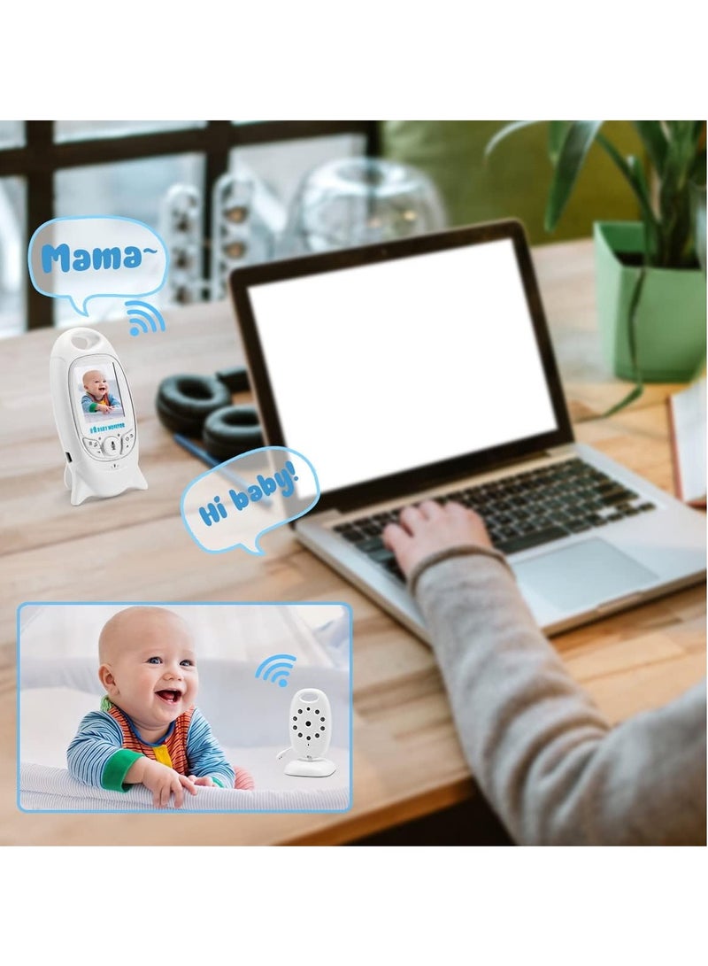 Portable Video Baby Monitor with Night Vision, Wireless Camera and Audio, No WiFi Required, 2-Way Talk, Lullabies, Temperature Detection - Ideal New Mom Gift