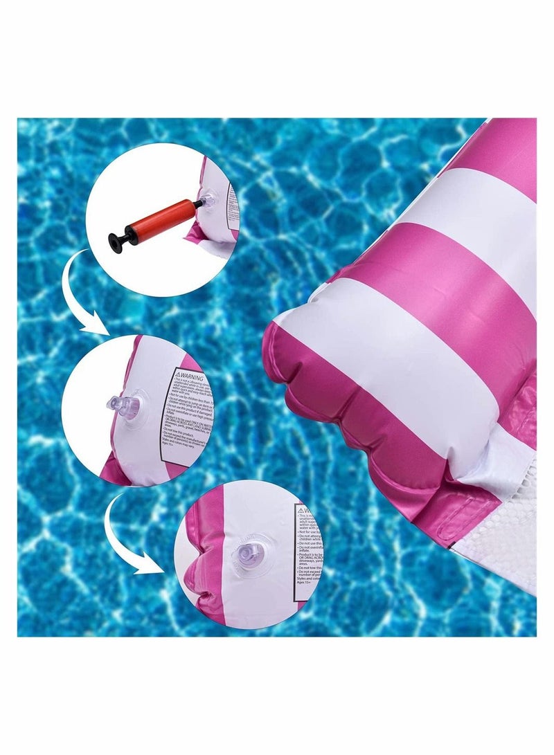 Pool Floats Adult Size, 2 Pack 4 in 1 Inflatable Pool Float Pool floaties with Air Pump, Fun Water Toys as Pool Lounger, Pool Hammock, Chair, Pool Raft, Lake Floats for Swimming Pool