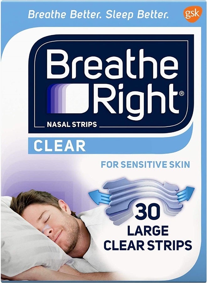 Nasal Strips Clear For Sensitive Skin Large 30 Each