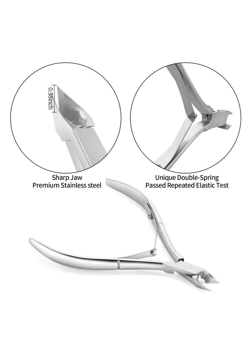 Cuticle Trimmer with Pusher -YINYIN Cuticle Remover Nippers Professional Stainless Steel and Cutter Clippers,Pedicure Manicure Tools for Fingernails Toenails