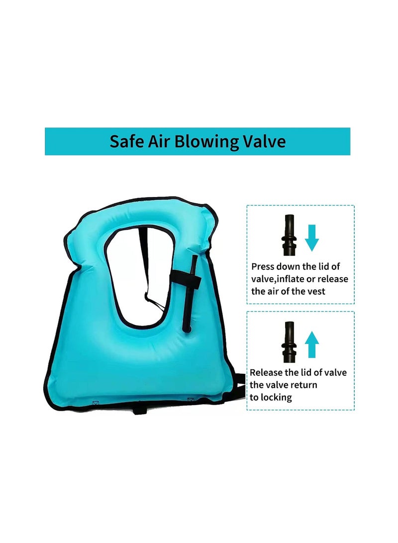 Inflatable Snorkel Vest, Adults Adjustable Light Snorkeling Jackets, Portable Swim Vest for Snorkeling Swimming Diving Surfing, 2Pcs