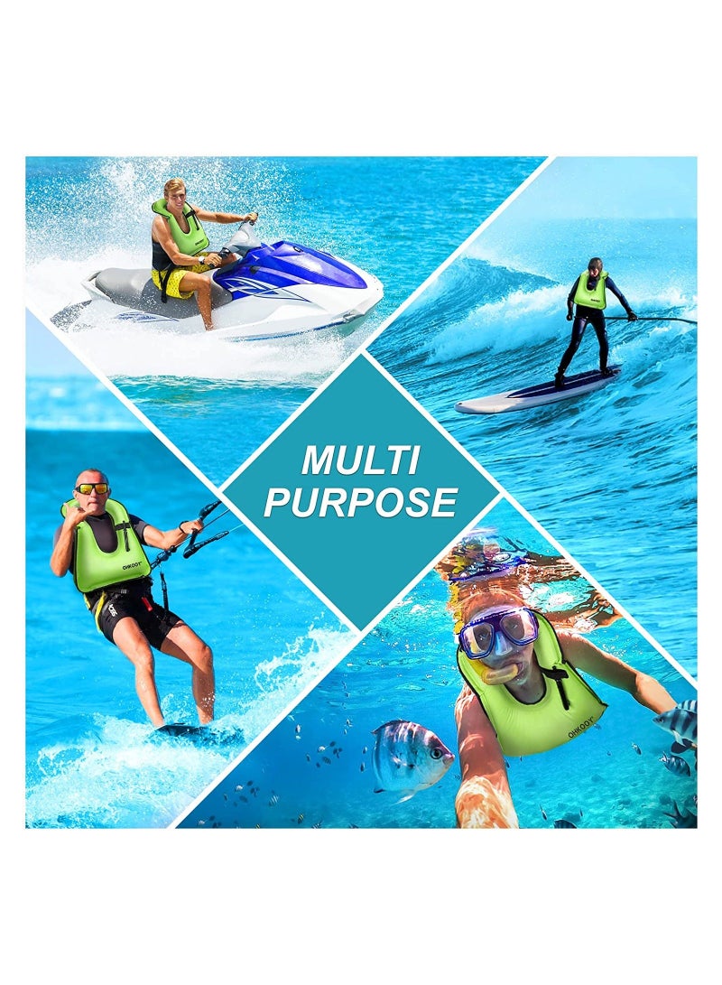 Inflatable Snorkel Vest, Adults Adjustable Light Snorkeling Jackets, Portable Swim Vest for Snorkeling Swimming Diving Surfing, 2Pcs