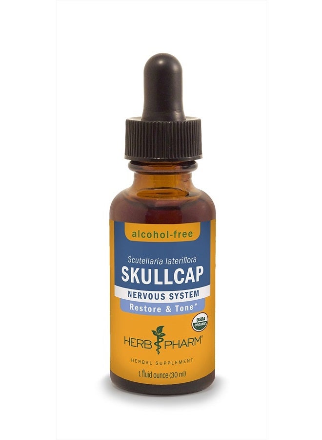 Certified Organic Skullcap Liquid Extract for Nervous System Support, 1 Fl Oz