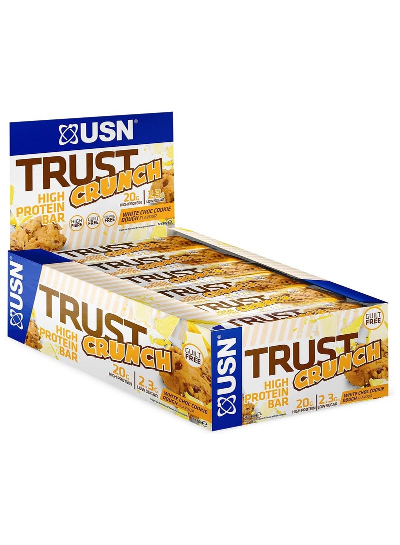 Usn Trust Crunch High Protein Bar White Chocolate Cookie Dough 60g Pack of 12