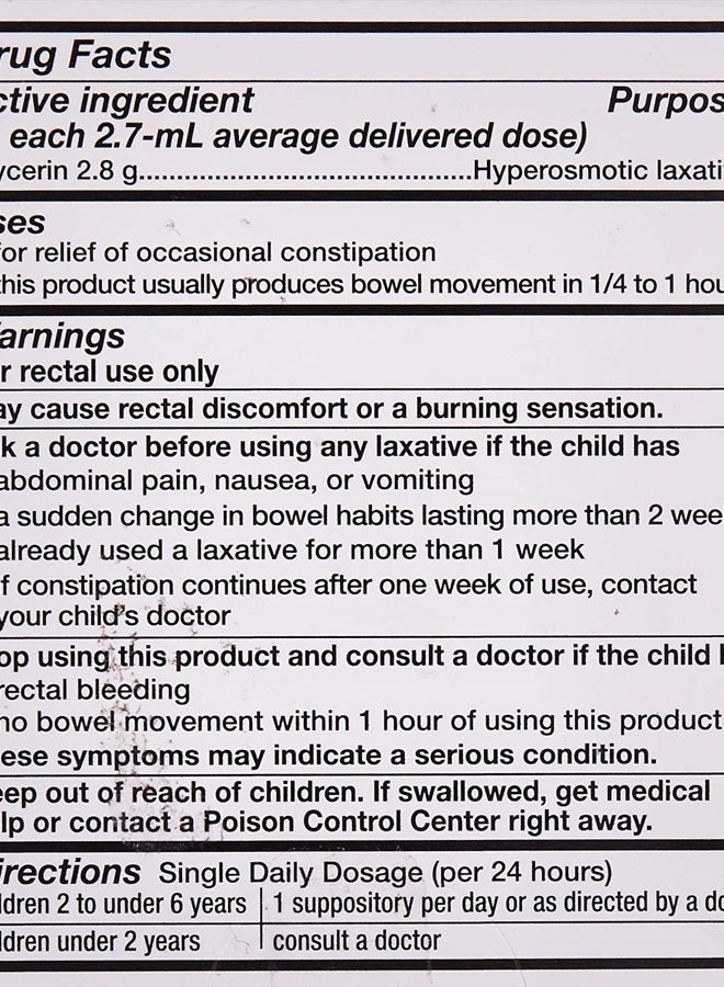 Children's Pedia-Lax Liquid Glycerin Suppositories -- 6 Suppositories