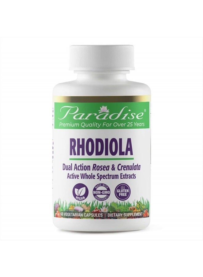 Rhodiola Extract 500mg, Super Potent Antioxidant, Ultra Pure, Vegan, Non-GMO, Gluten Free, 60 Vegetarian Capsules