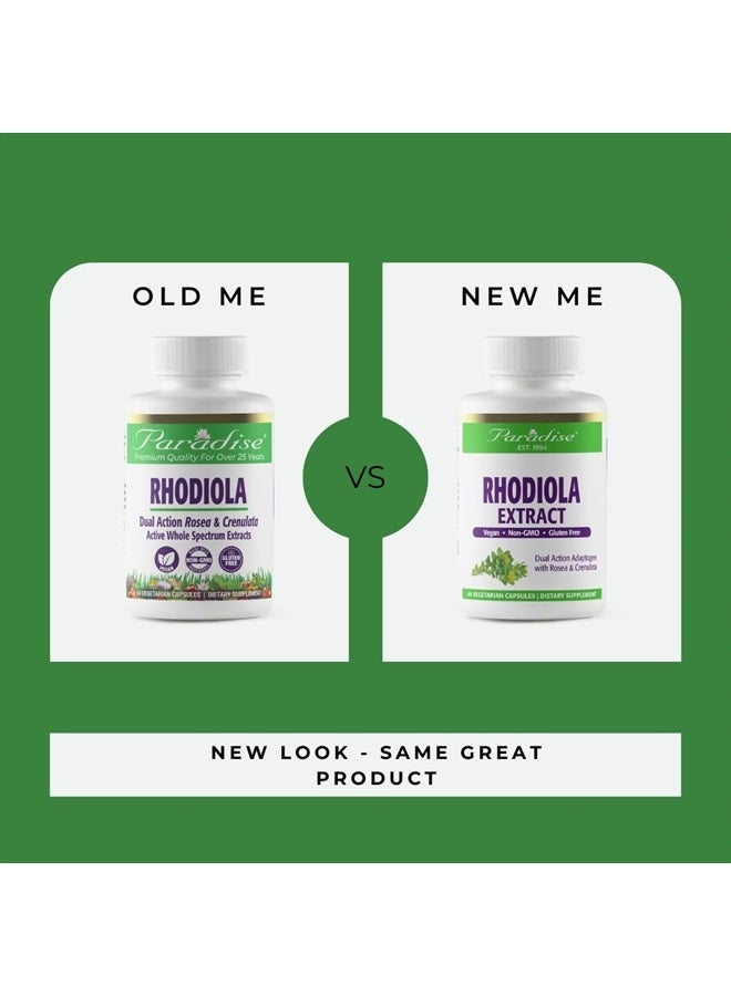 Rhodiola Extract 500mg, Super Potent Antioxidant, Ultra Pure, Vegan, Non-GMO, Gluten Free, 60 Vegetarian Capsules