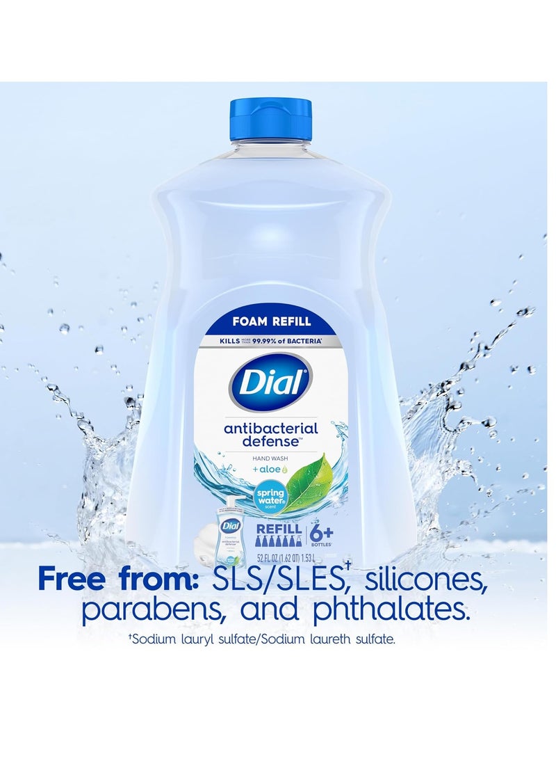 Dial Antibacterial Foaming Hand Soap Refill, Spring Water, 52 fl oz