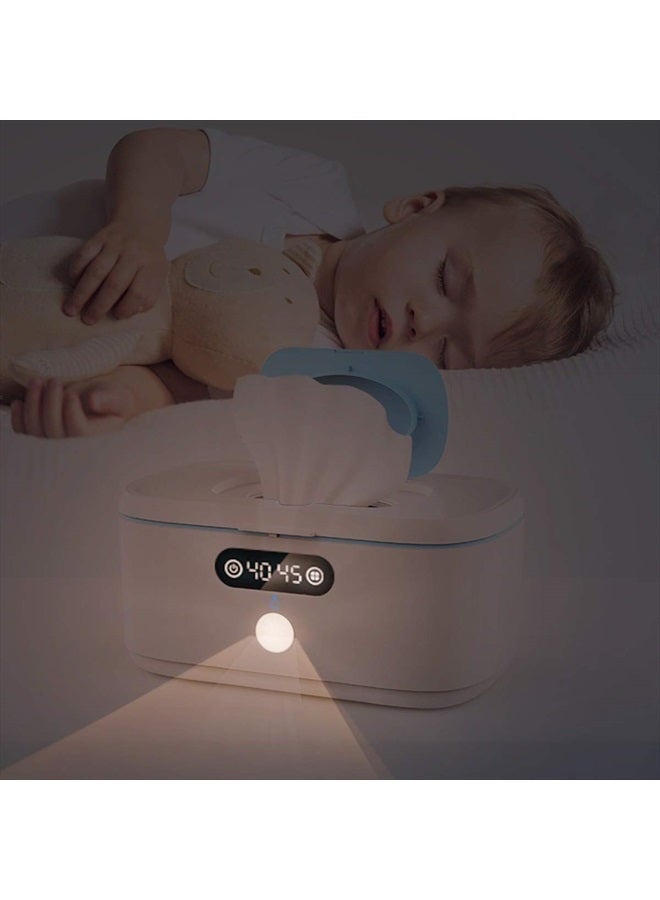 Wipe Wamer for Vehicle and Home Use, Baby Wet Wipes Dispenser and Diaper Wipe Warmer with Night Light,Temperature Display,No Need Water and Sponge, ℉ and ℃ Convertible