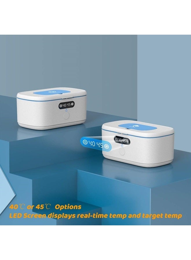 Wipe Wamer for Vehicle and Home Use, Baby Wet Wipes Dispenser and Diaper Wipe Warmer with Night Light,Temperature Display,No Need Water and Sponge, ℉ and ℃ Convertible