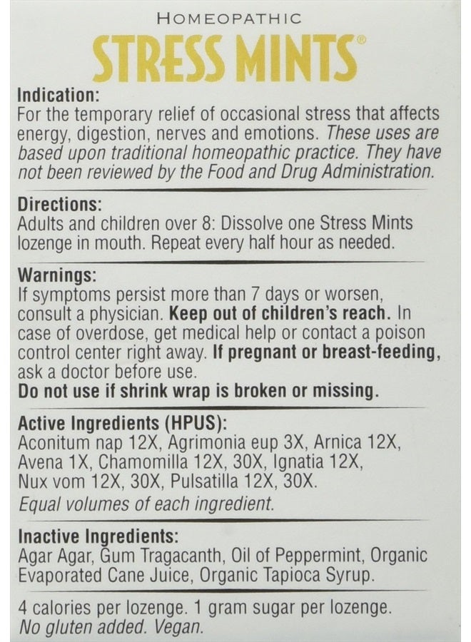 Homeopathic Stress Mint Lozenges, 30 Count