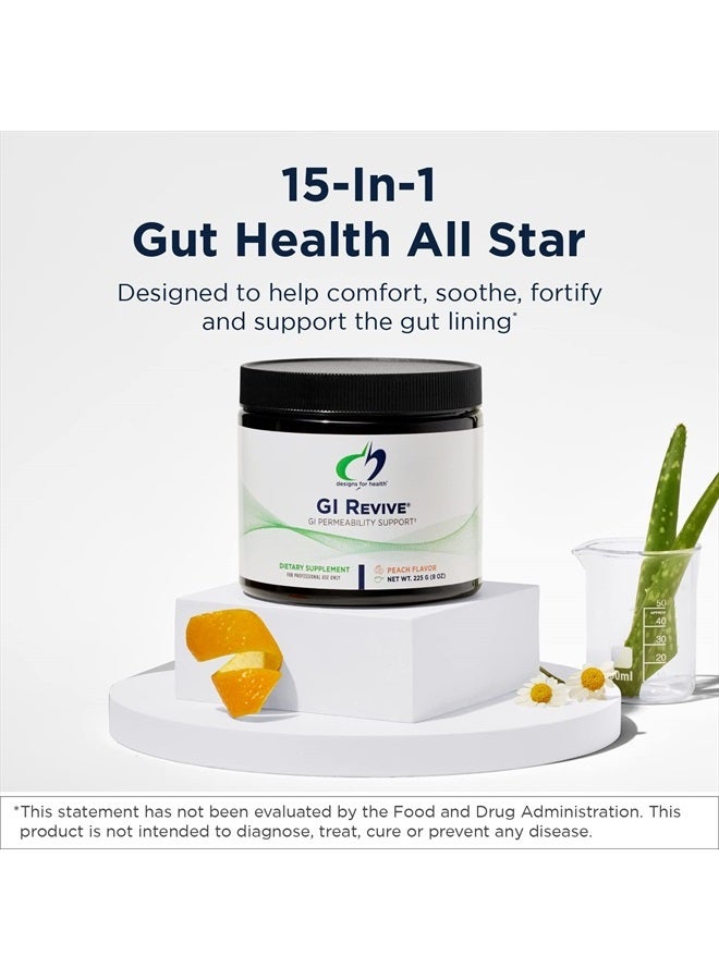 GI Revive Gut Health Powder - L Glutamine & Citrus Pectin for Digestive Health + Slippery Elm, Marshmallow Root & Cat's Claw for Healthy Intestinal Function (28 Servings)