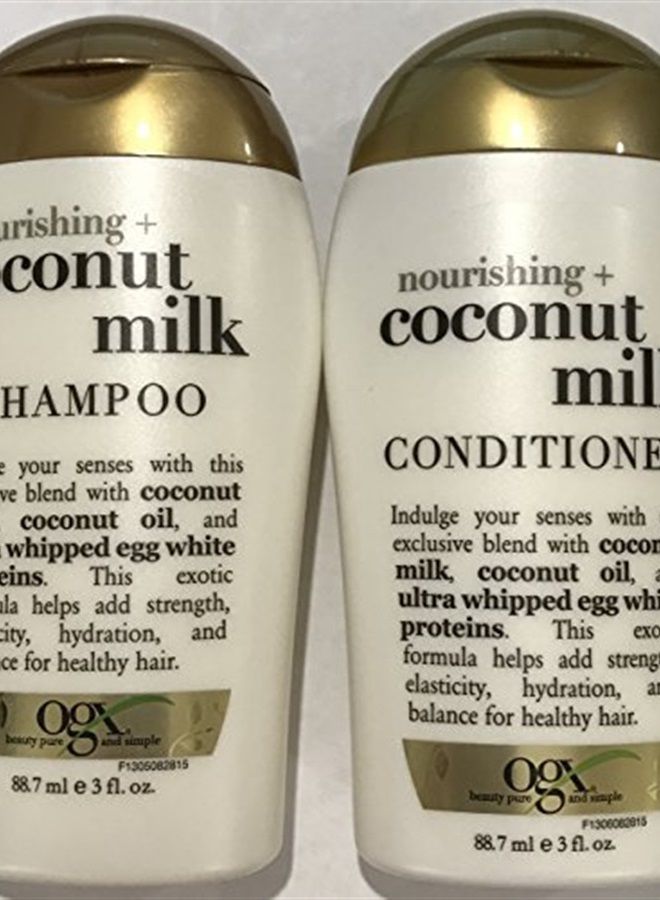 Ogx Nourishing Coconut Milk Shampoo & Conditioner Travel Size - 3 Oz. Each