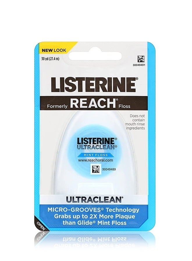 Listerene Ultra Clean Flo Size 30yar Listerene Ultra Clean Floss 30yard(pack of 8)