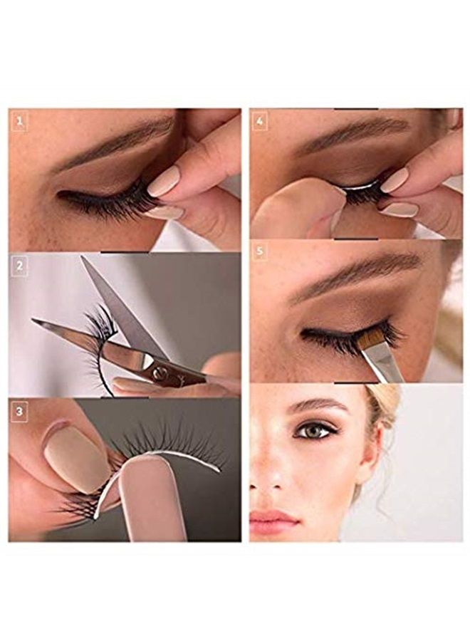 False Eyelashes 5 Pairs Multipack Synthetic Fiber Material 3D Lashes Natural Reusable Lashes for Professional Used for Women Girls by EYEMEI