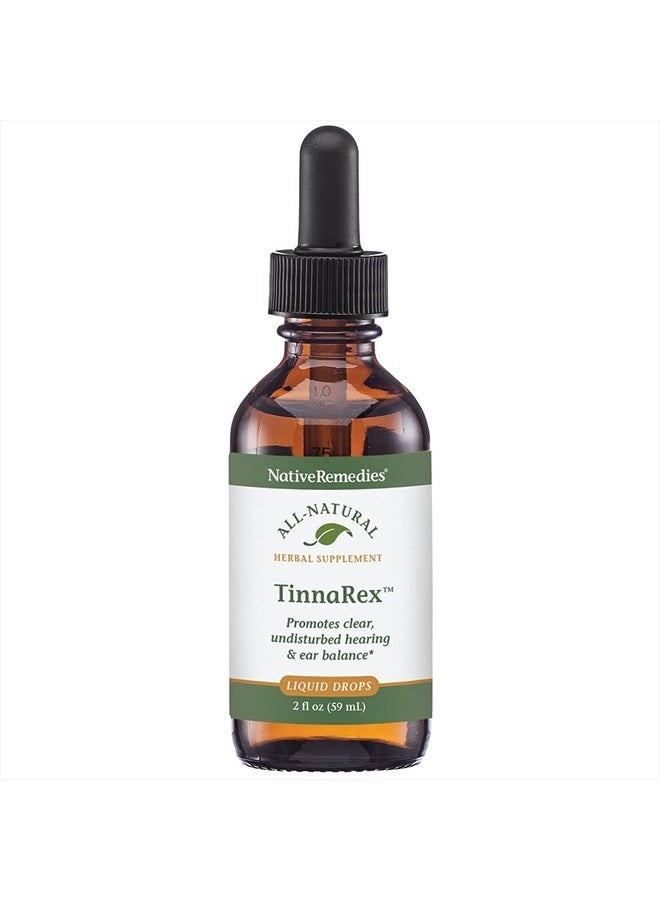 TinnaRex - All Natural Herbal Supplement Promotes Clear and Undisturbed Hearing - Supports Ear Structures, Sound Conduction and Conveyance - 59 mL