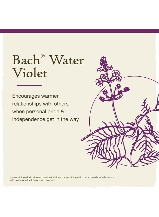 Original Flower Remedies, Water Violet for Connecting with Others, Natural Homeopathic Flower Essence, Holistic Wellness and Stress Relief, Vegan, 20mL Dropper