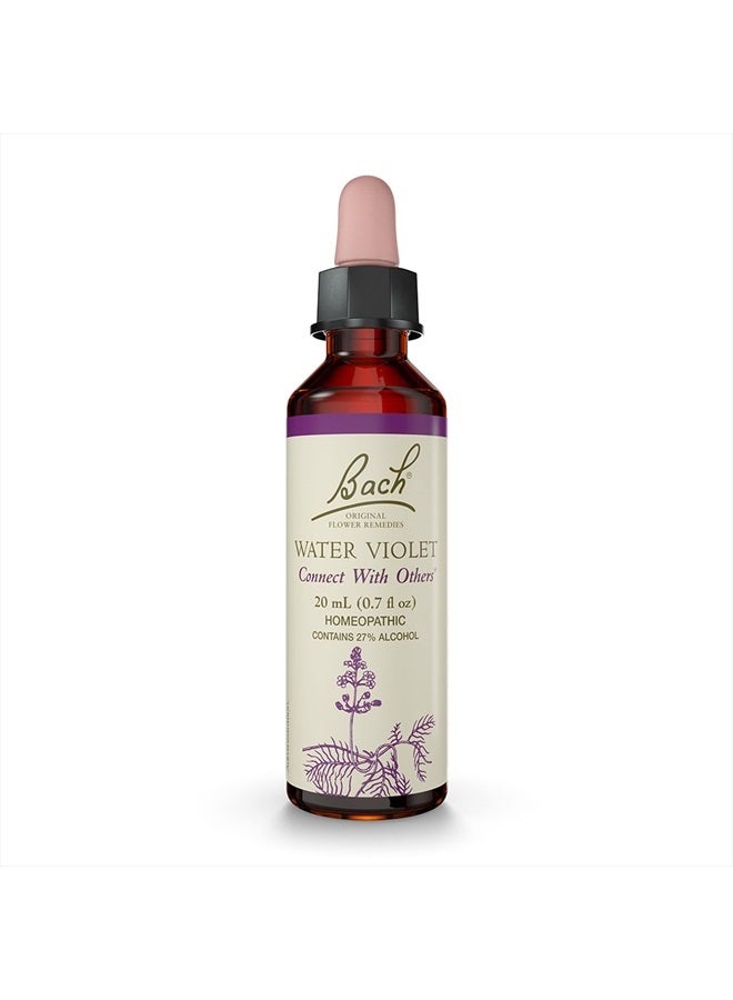 Original Flower Remedies, Water Violet for Connecting with Others, Natural Homeopathic Flower Essence, Holistic Wellness and Stress Relief, Vegan, 20mL Dropper