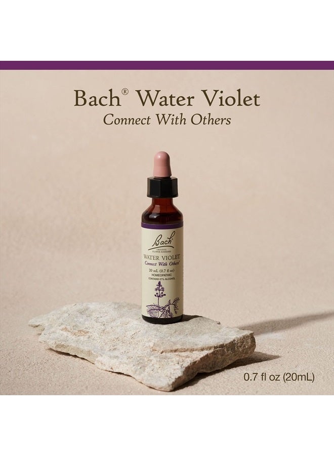 Original Flower Remedies, Water Violet for Connecting with Others, Natural Homeopathic Flower Essence, Holistic Wellness and Stress Relief, Vegan, 20mL Dropper