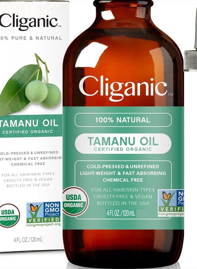 USDA Organic Tamanu Oil, 100% Pure - For Face, Hair & Skin | Natural Cold Pressed Unrefined Hexane-Free