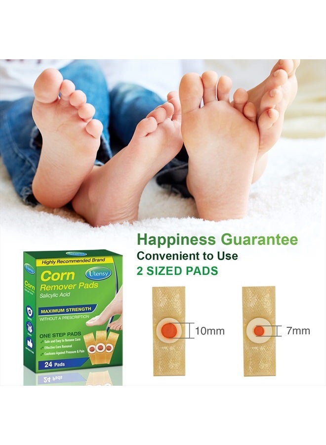 Corn Removers for Feet, 24 Pack, 2 Size Corn Removers for Toe, Foot Corn-Toe Corn-Callus Removal, Corn Remover Feet, 12 Large Size and 12 Small Size Foot Corn Removers, Toes Corn Removal, 24 Pack