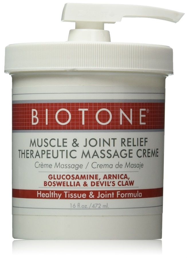 Biotone Muscle and Joint Relief Therapeutic Products Massage Creme, 16 Ounce