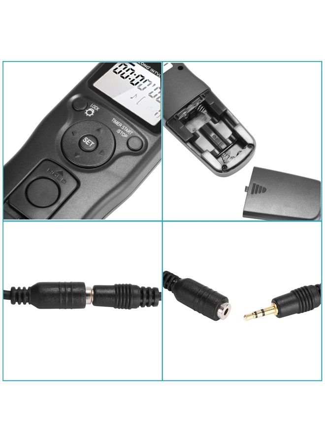 Shutter Release Timer Remote Control Cord Compatible with Canon EOS 550D/Rebel T2i, 450D/Xsi, 400D/Xti, 350D/XT, 300D 60D 600D 500D 1100D 1000D 10D 20D 30D 40D 50D