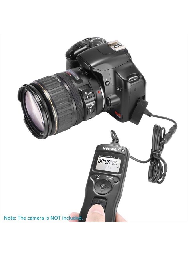 Shutter Release Timer Remote Control Cord Compatible with Canon EOS 550D/Rebel T2i, 450D/Xsi, 400D/Xti, 350D/XT, 300D 60D 600D 500D 1100D 1000D 10D 20D 30D 40D 50D