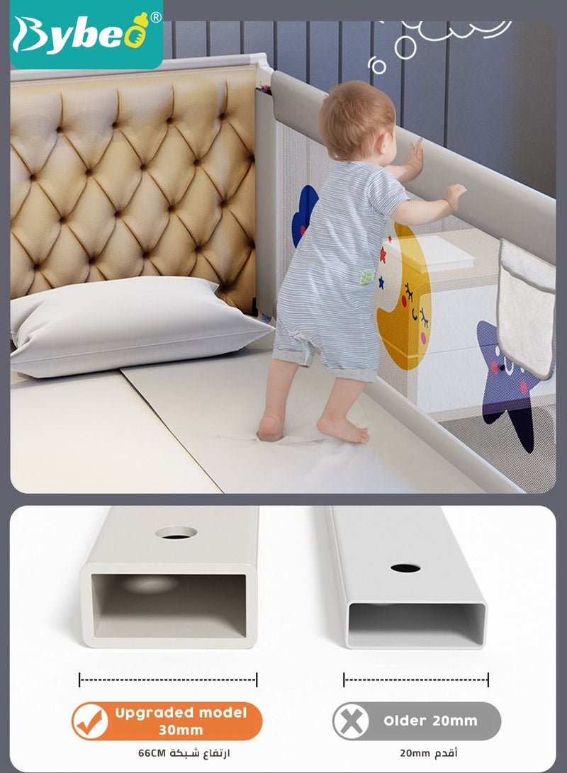 Baby Bed Rails Guard for Toddlers, Baby's Bedrail Kids Safety Beds Fence 180cm Extra Length（1 PCS For 1 Side）