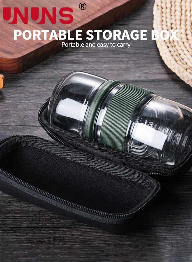 Glass Tea Infuser,Double Wall Glass Travel Mug With Removable Tea Infuser,Portable Tea Tumbler Bottle Mug For Office Home Travel