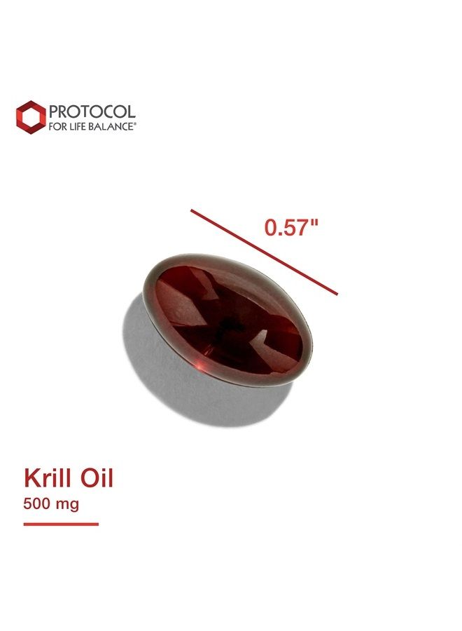 Protocol Krill Oil 500mg - Omega-3 Support for Heart, Brain, and Joints - 60 Softgels