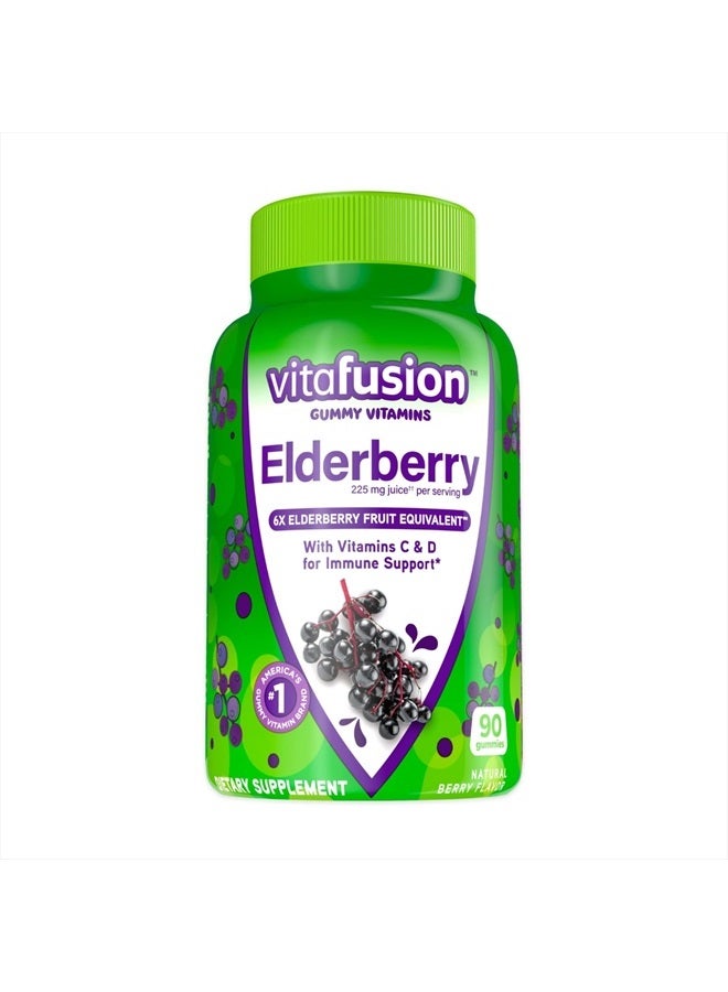 Elderberry Gummy Vitamins, 90ct Elderberry Gummy Vitamins, Chewables, 90 Count